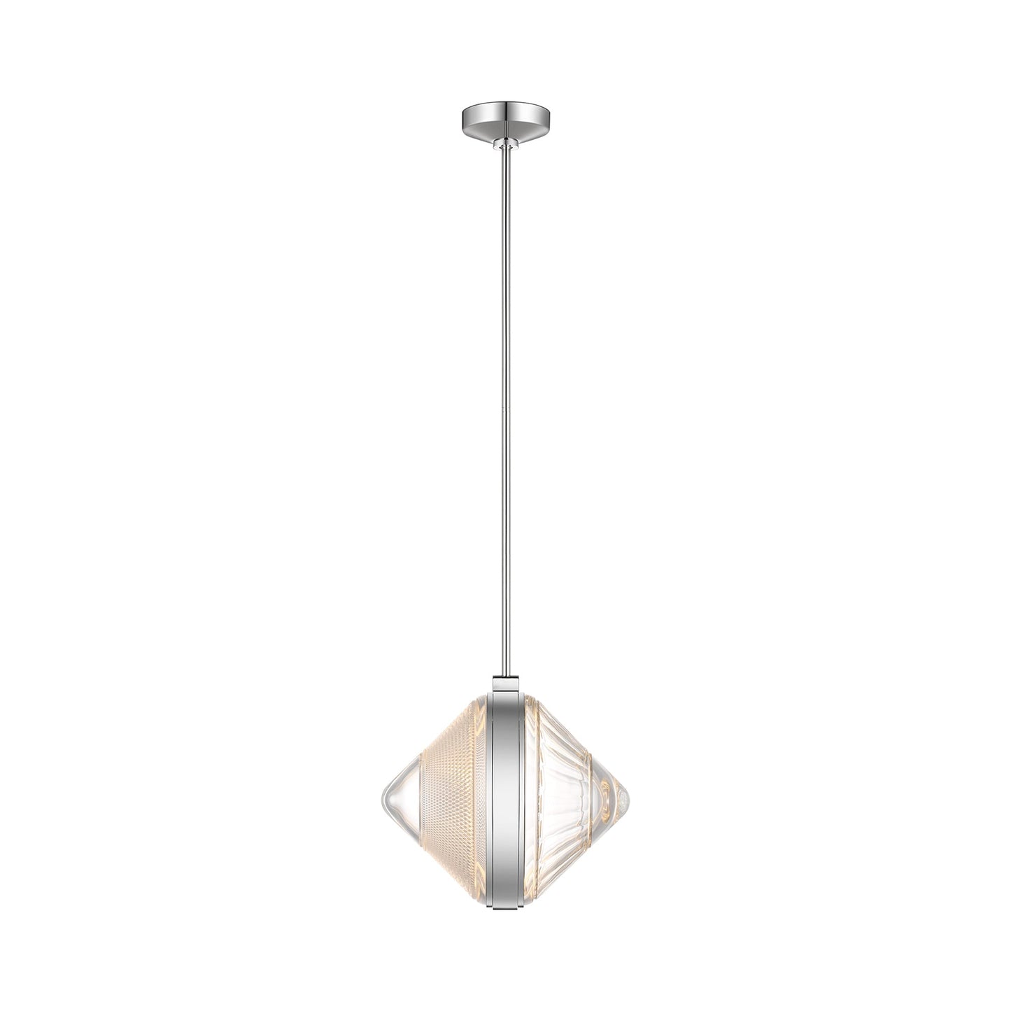 Copper Coast LED Pendant Light in Polished Nickel (Karo and Olive Cut).