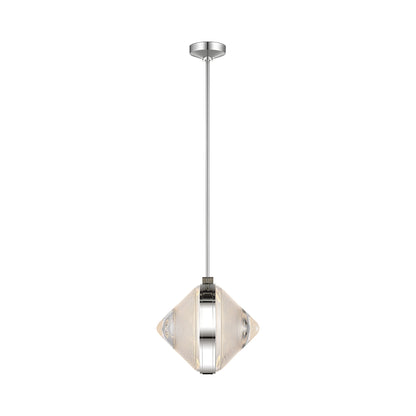 Copper Coast LED Pendant Light in Polished Nickel (Karo Cut).