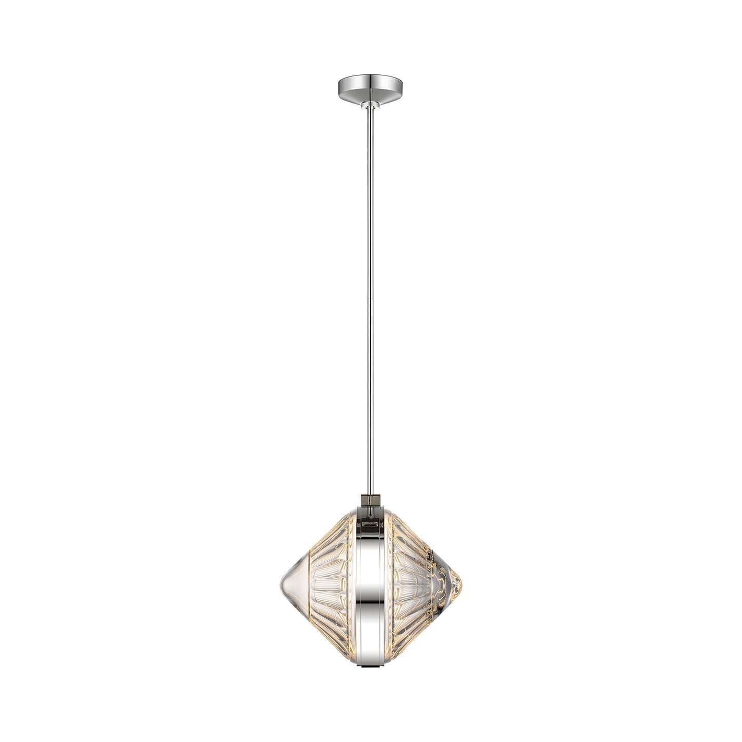 Copper Coast LED Pendant Light in Polished Nickel (Olive Cut).