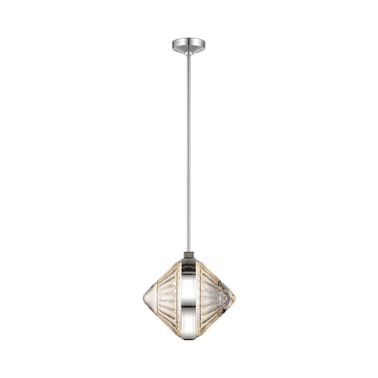 Copper Coast LED Pendant Light in Polished Nickel (Olive Cut).