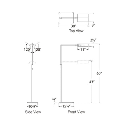 Copse Floor Lamp - line drawing.