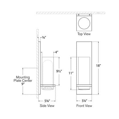 Cornado LED Bath Wall Light - line drawing.