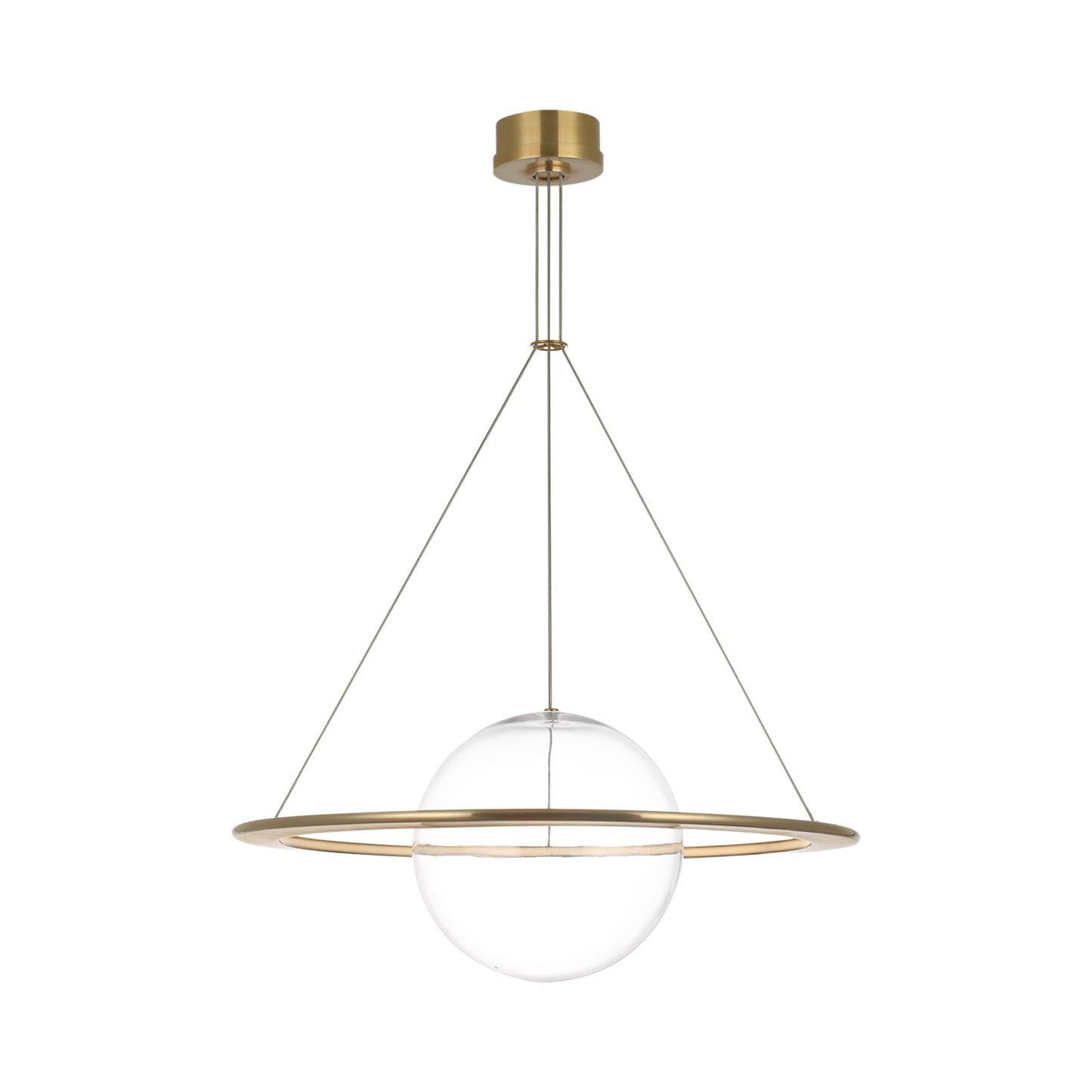 Cosmos LED Chandelier in Soft Brass.