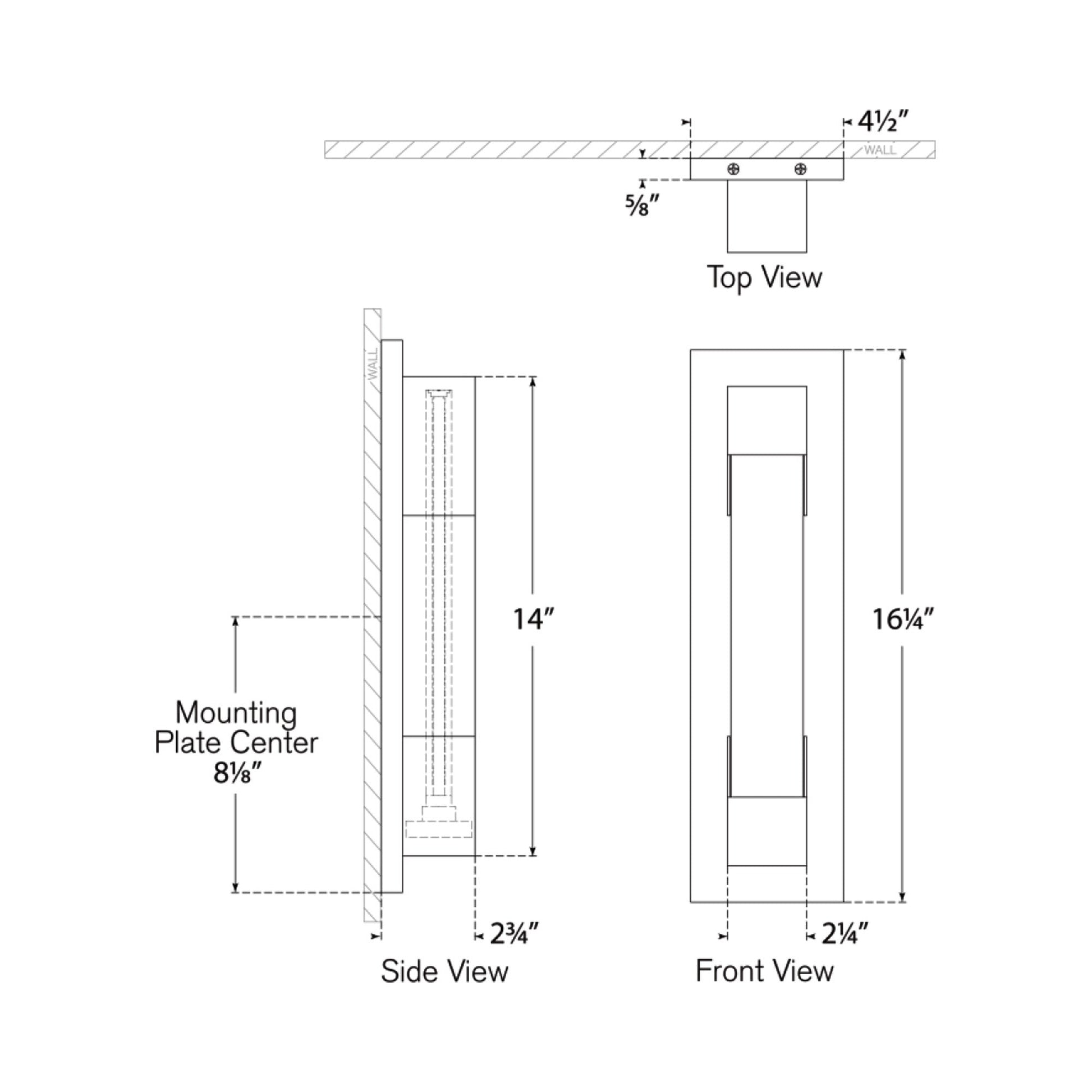 Covet LED Bracketed Bath Wall Light - line drawing.