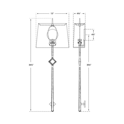 Cranston Wall Light - line drawing.