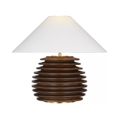 Crenelle Stacked Table Lamp in Burnished Birch (19.75-Inch).