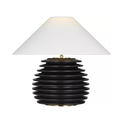 Crenelle Stacked Table Lamp in Ebonized Birch (19.75-Inch).