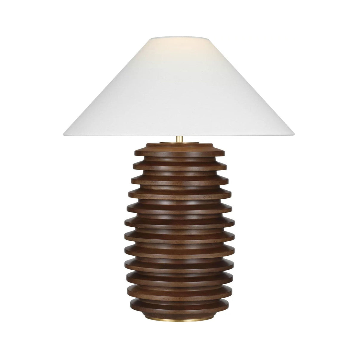 Crenelle Stacked Table Lamp in Burnished Birch (27.5-Inch).