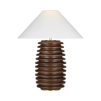 Crenelle Stacked Table Lamp in Burnished Birch (27.5-Inch).