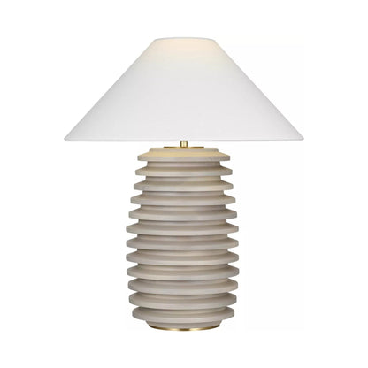 Crenelle Stacked Table Lamp in Limed Birch (27.5-Inch).