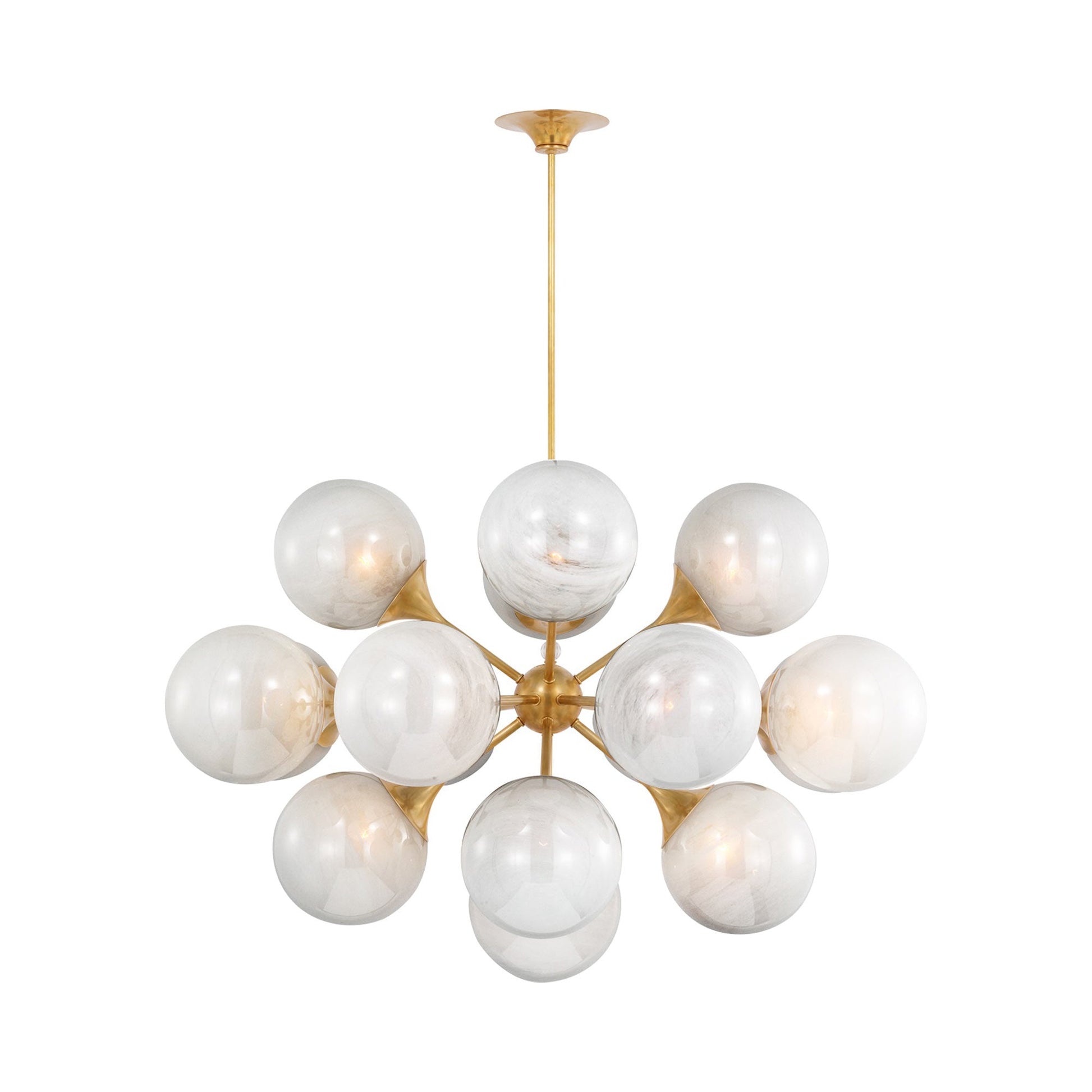Cristol Chandelier in Hand-Rubbed Antique Brass (40-Inch).