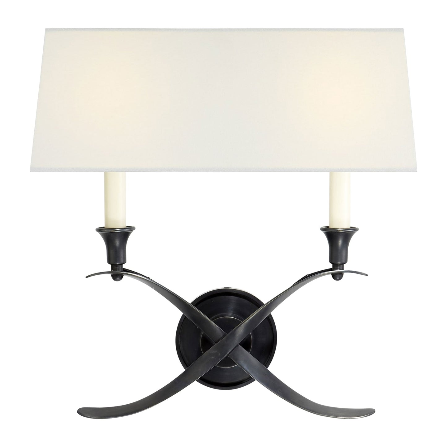 Cross Bouillotte Wall Light in Bronze (Large/Linen).