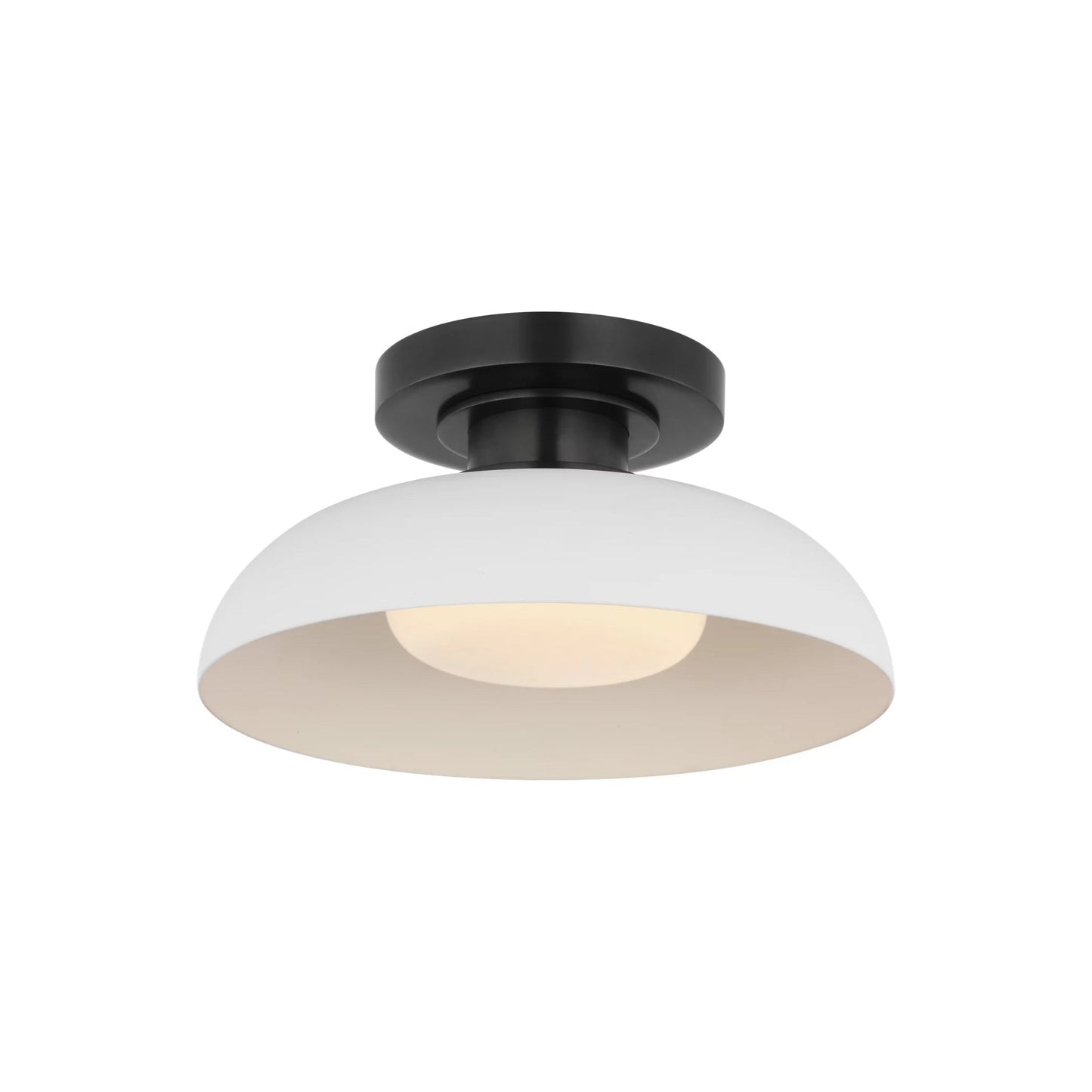 Cyrus LED Flush Mount Ceiling Light in Bronze and Matte White (8-Inch).