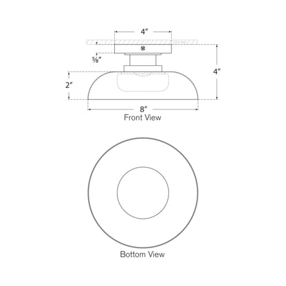 Cyrus LED Flush Mount Ceiling Light - line drawing.