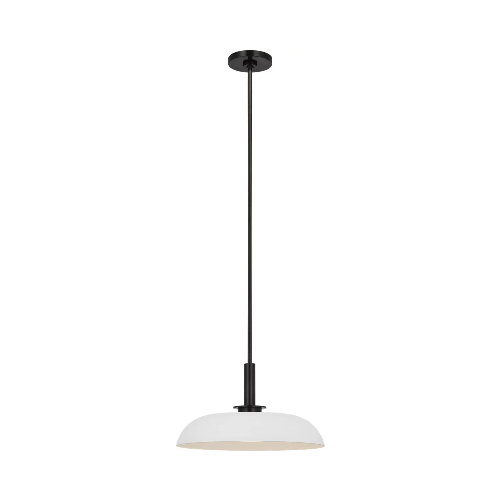 Cyrus LED Pendant Light in Bronze and Matte White (15.5-Inch).