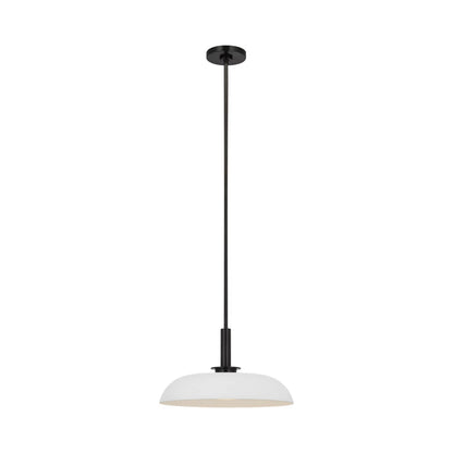 Cyrus LED Pendant Light in Bronze and Matte White (15.5-Inch).
