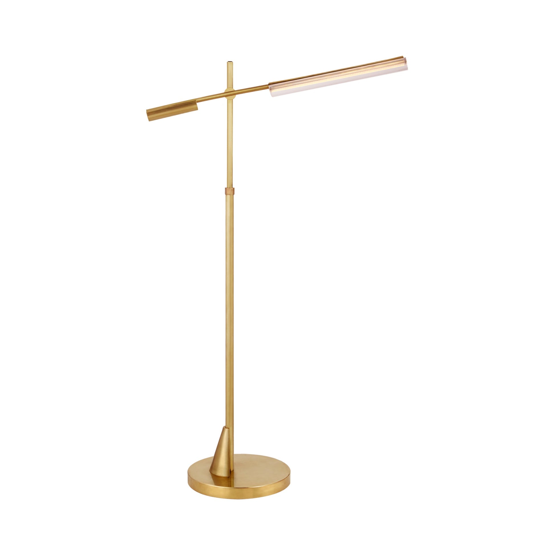 Daley LED Floor Lamp in Natural Brass.