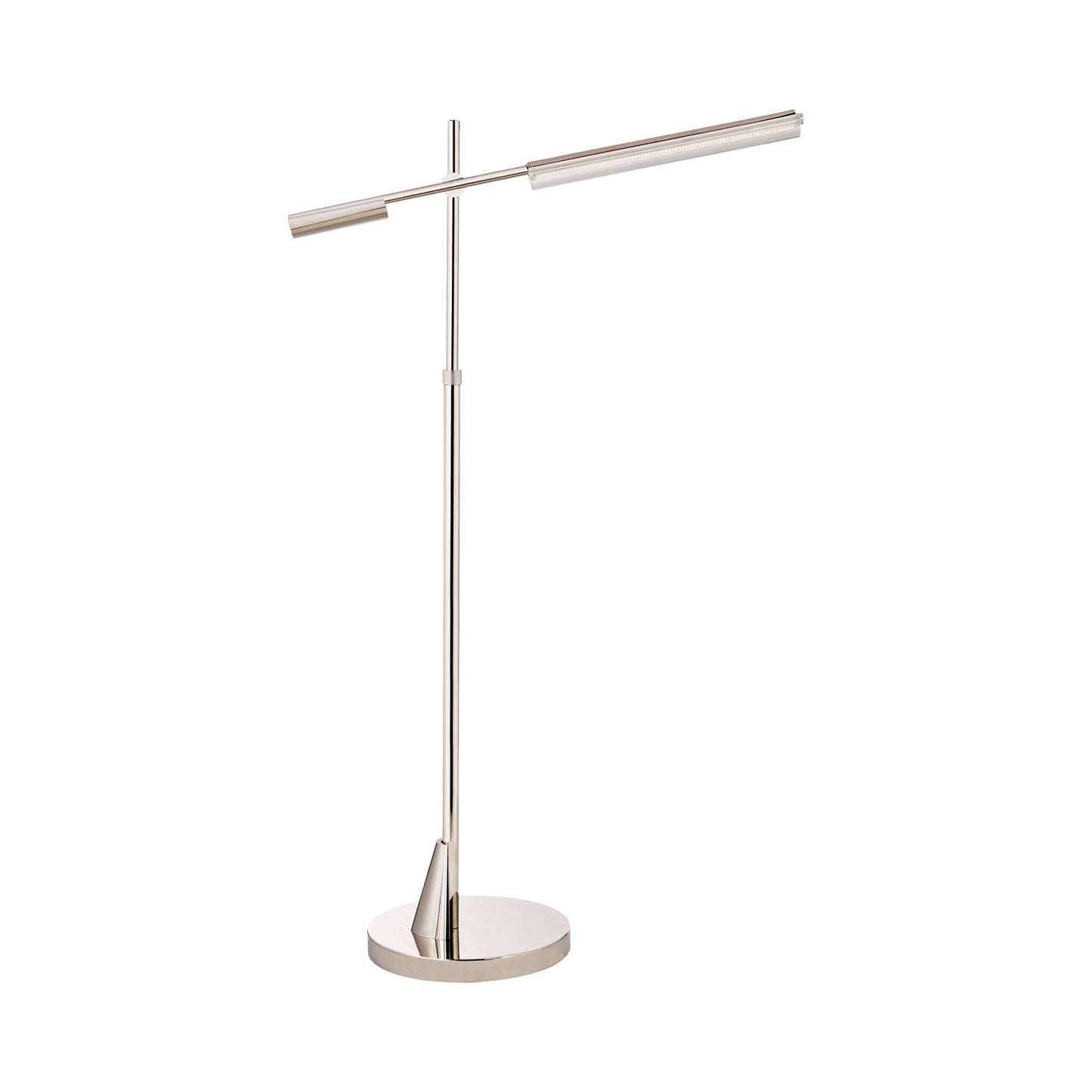 Daley LED Floor Lamp in Polished Nickel.