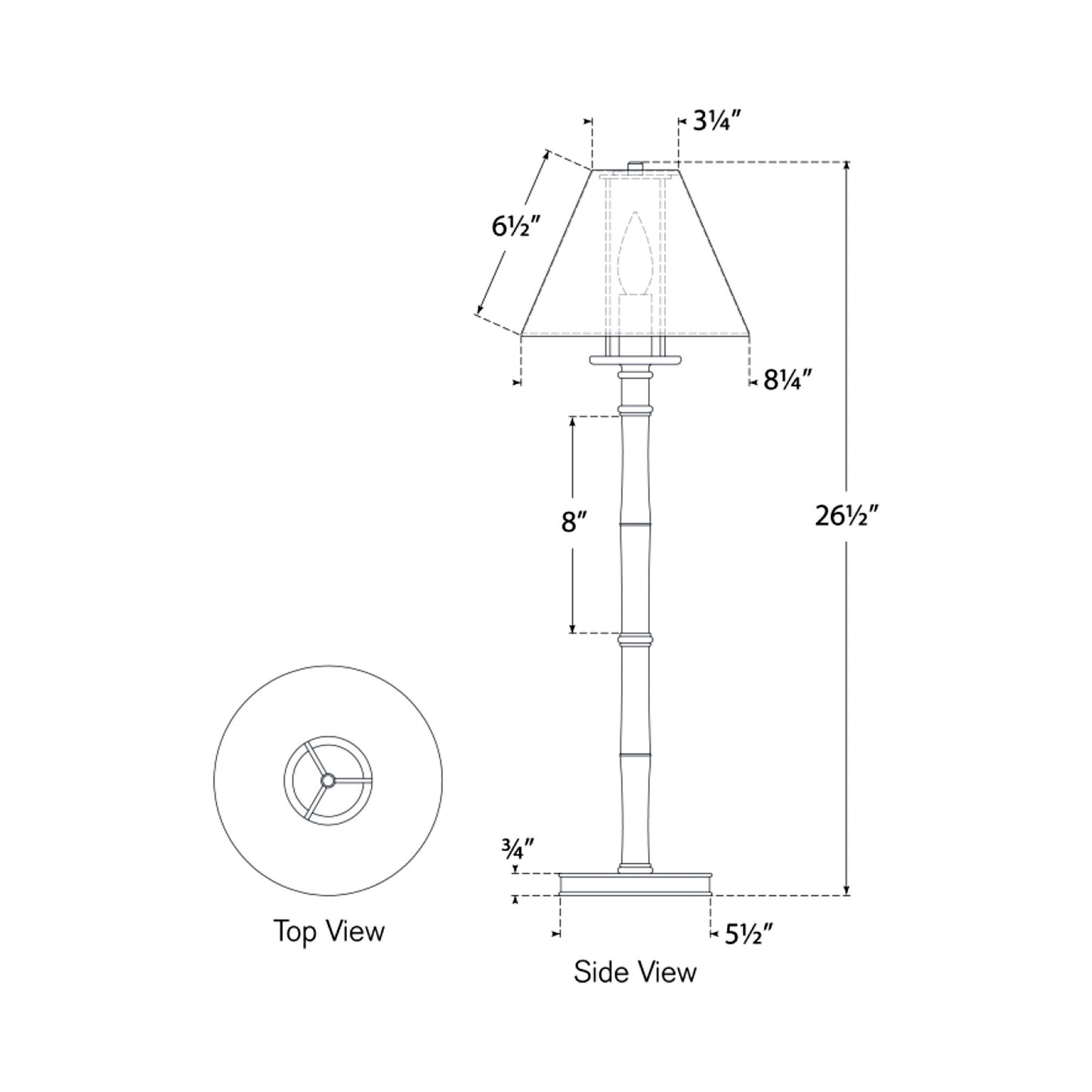 Dalfern Table Lamp - line drawing.