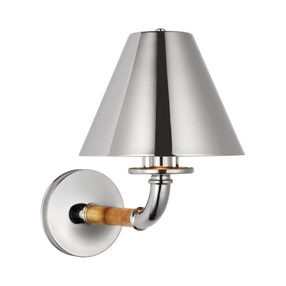 Dalfern Wall Light in Waxed Bamboo/Polished Nickel (Polished Nickel).