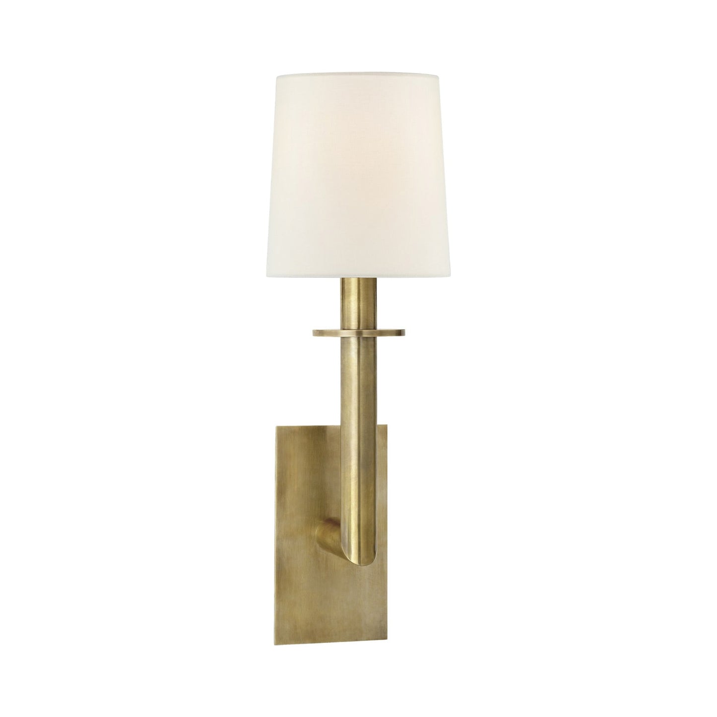 Dalston Wall Light in Hand-Rubbed Antique Brass (Linen).