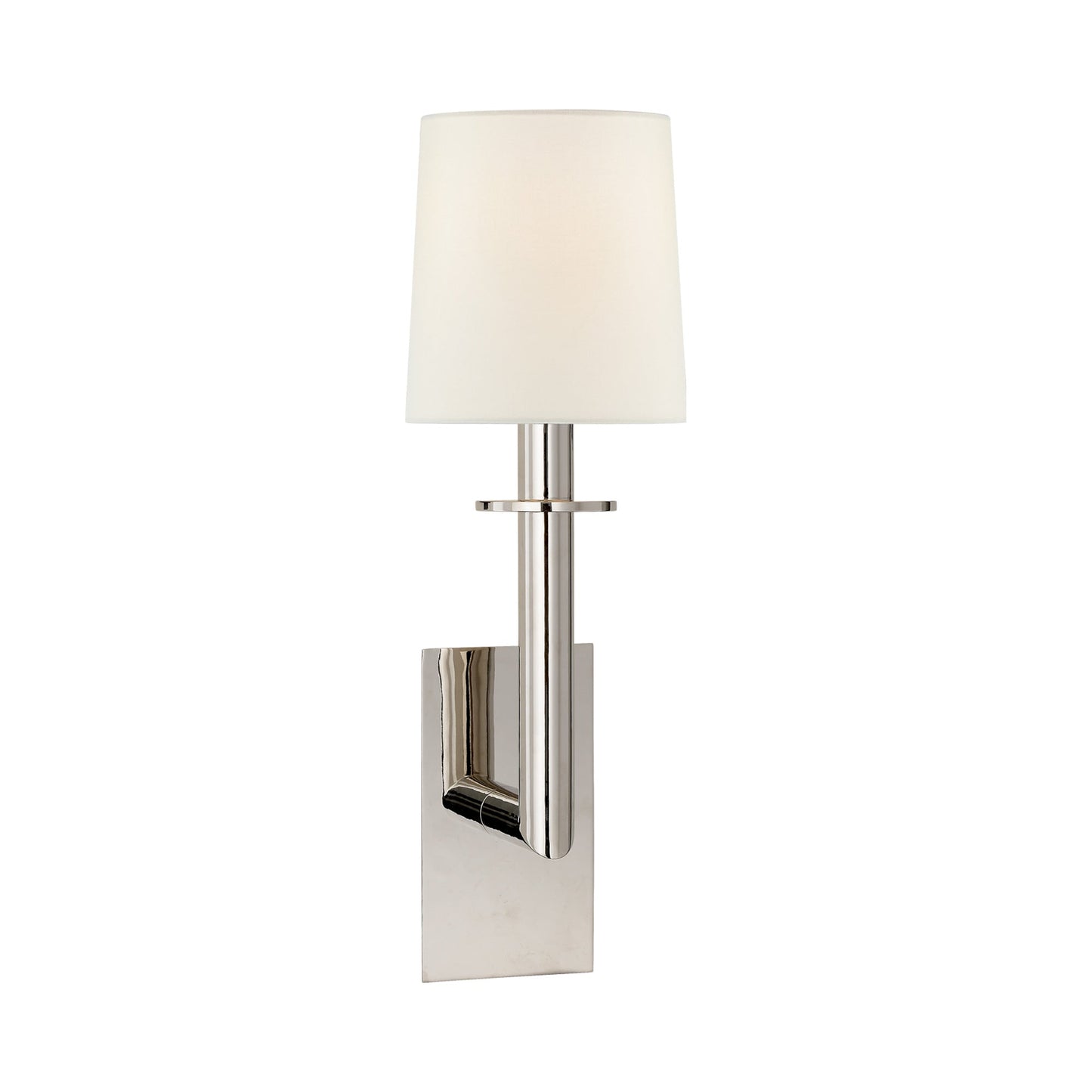 Dalston Wall Light in Polished Nickel (Linen).