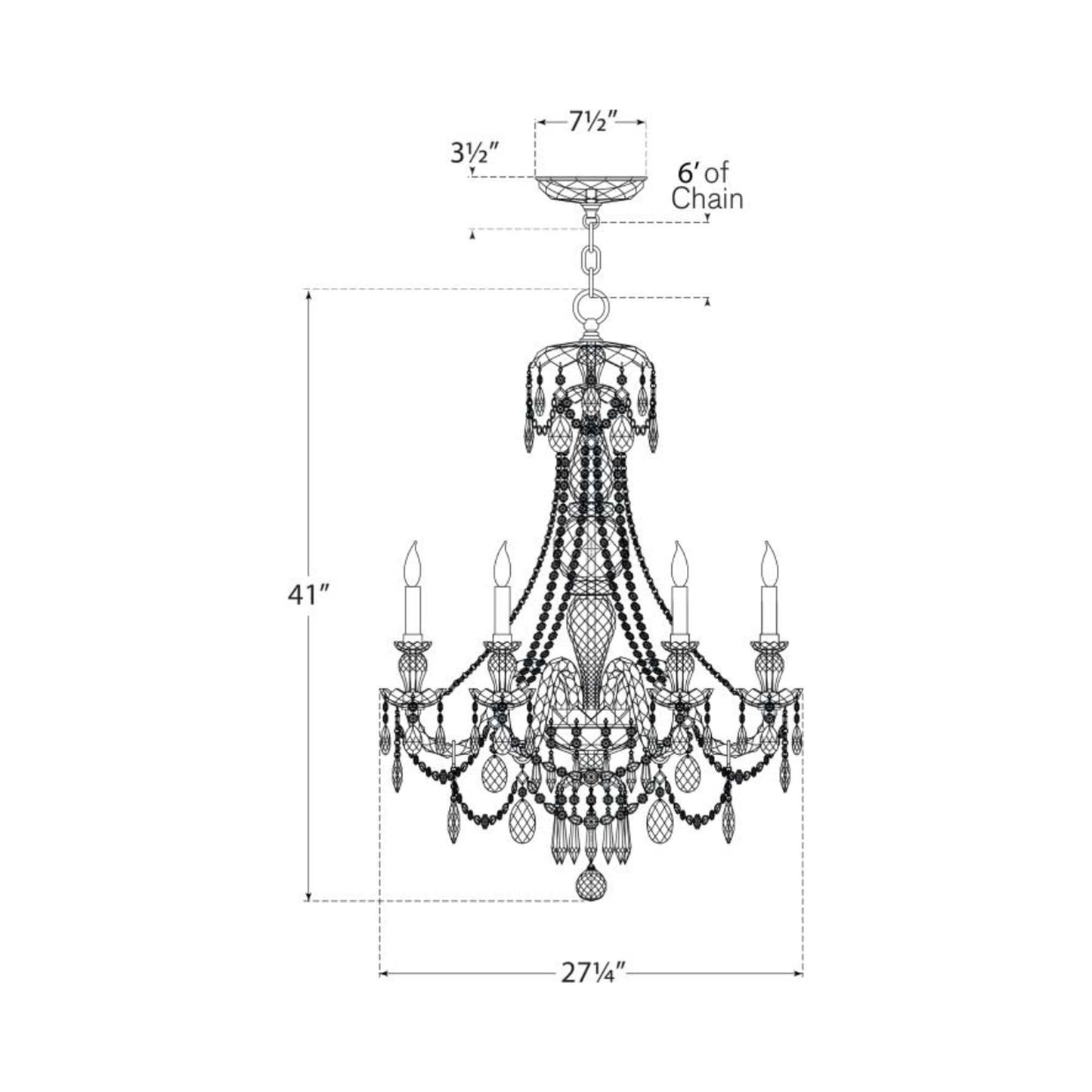 Daniela Chandelier - line drawing.