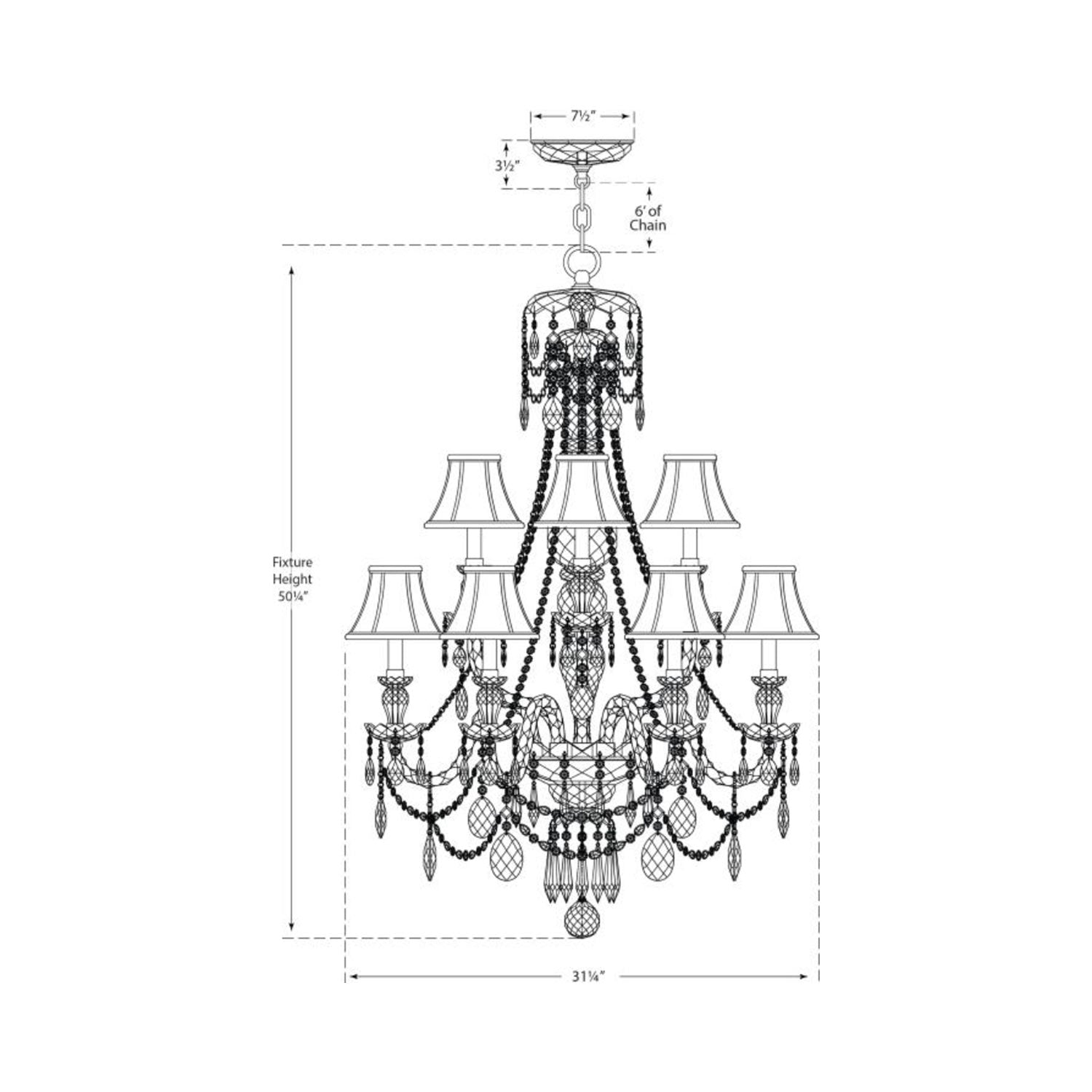 Daniela Chandelier - line drawing.