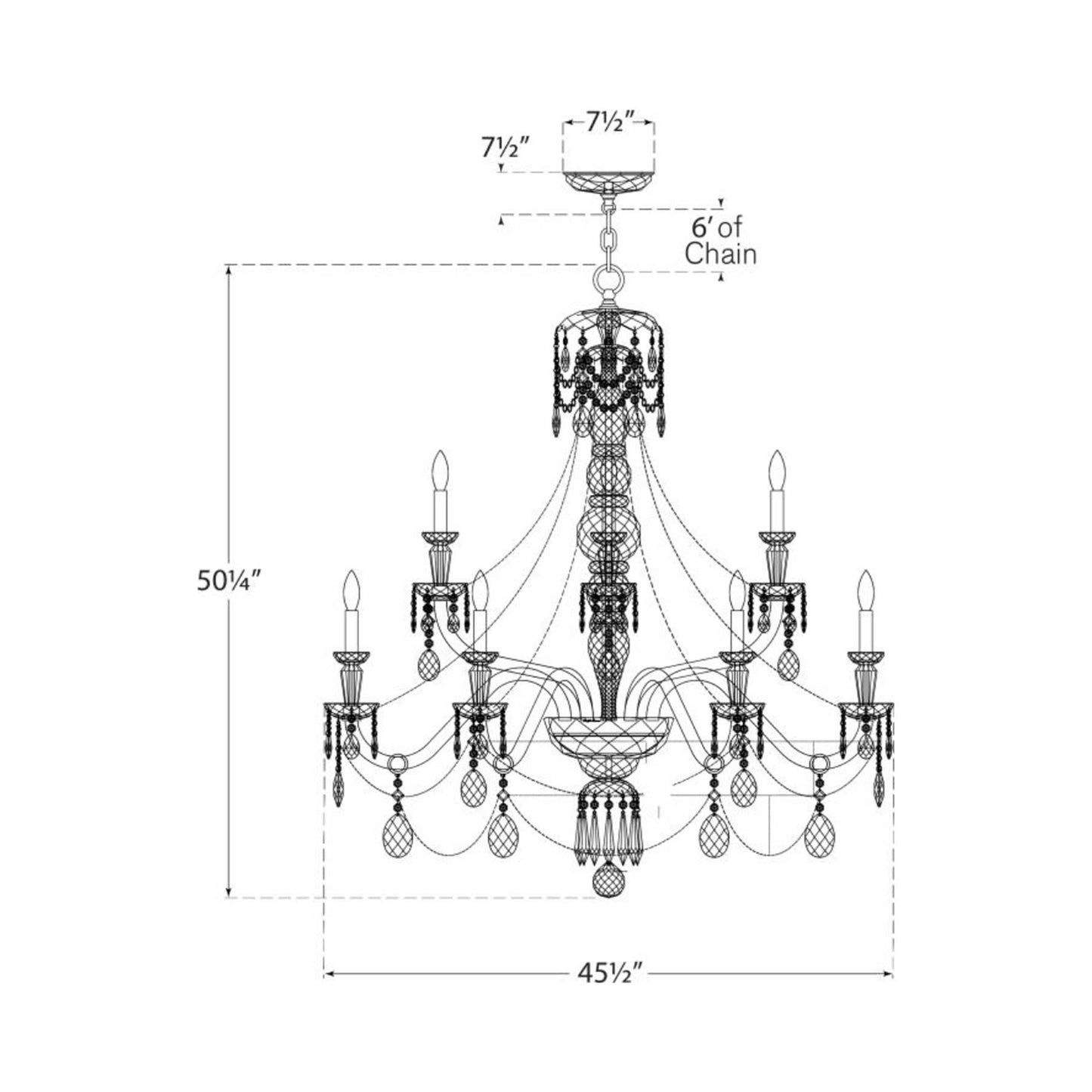 Daniela Chandelier - line drawing.