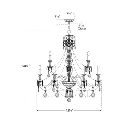 Daniela Chandelier - line drawing.