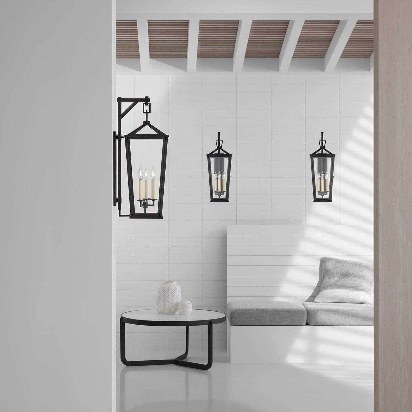 Darlana Bracketed Outdoor Wall Light in living room.