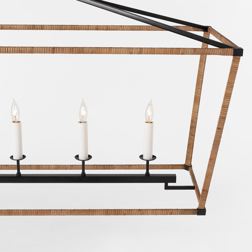 Darlana Rattan Wrapped Linear Pendant Light – City Lights SF