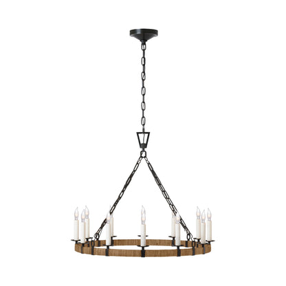 Darlana Rattan Wrapped Ringed LED Chandelier.