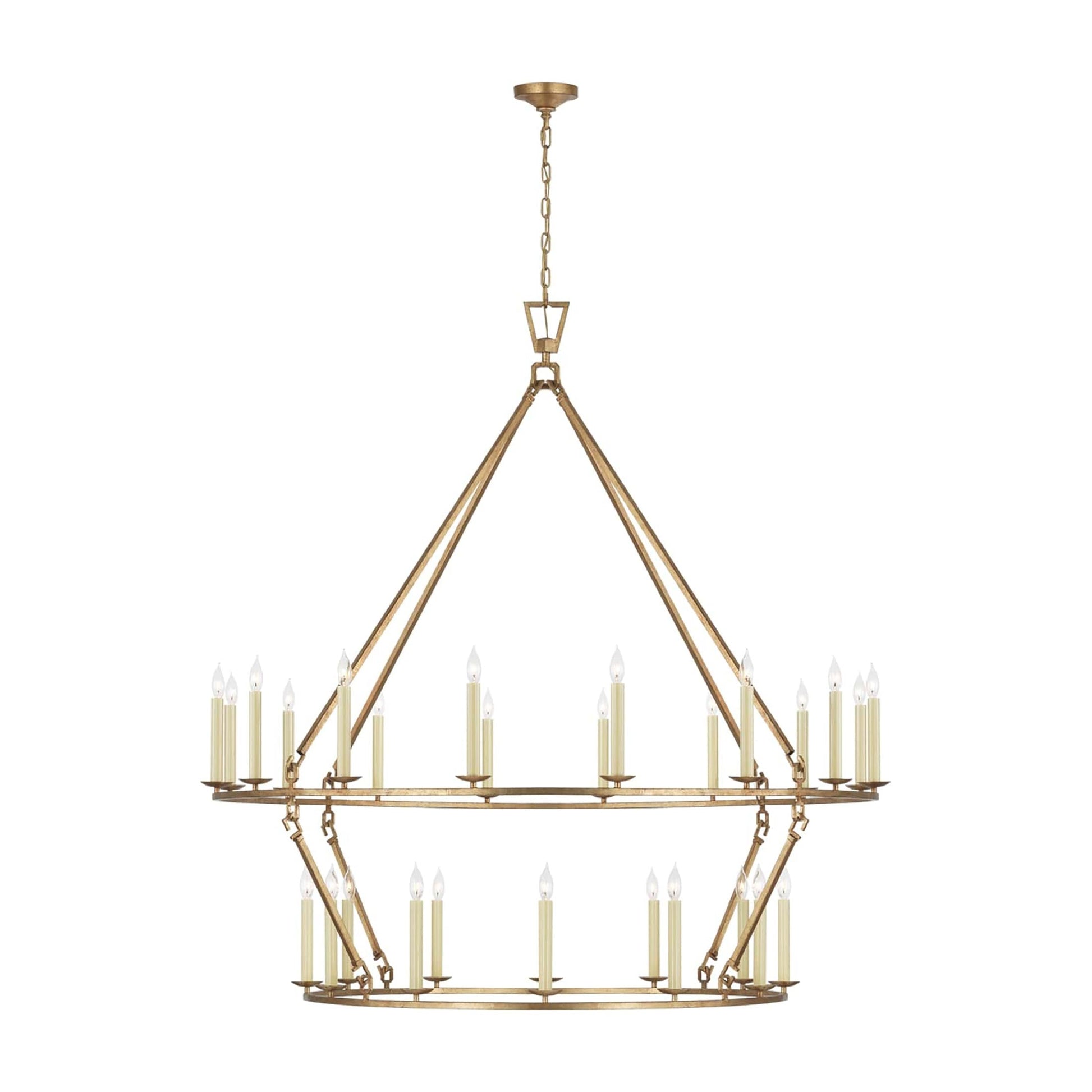 Darlana Ring Chandelier in Gilded Iron/Two Tier (61.25"D X 63.5"H).