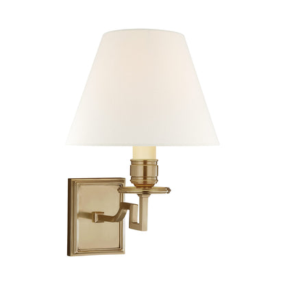 Dean Swing Arm Wall Light in Natural Brass.