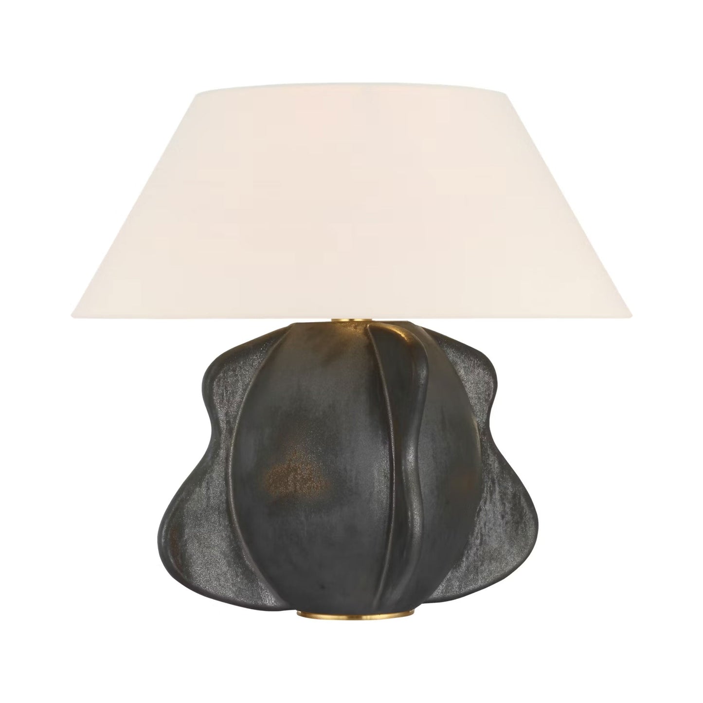 Delmar Table Lamp in Stained Black Metallic.