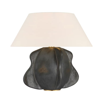 Delmar Table Lamp in Stained Black Metallic.