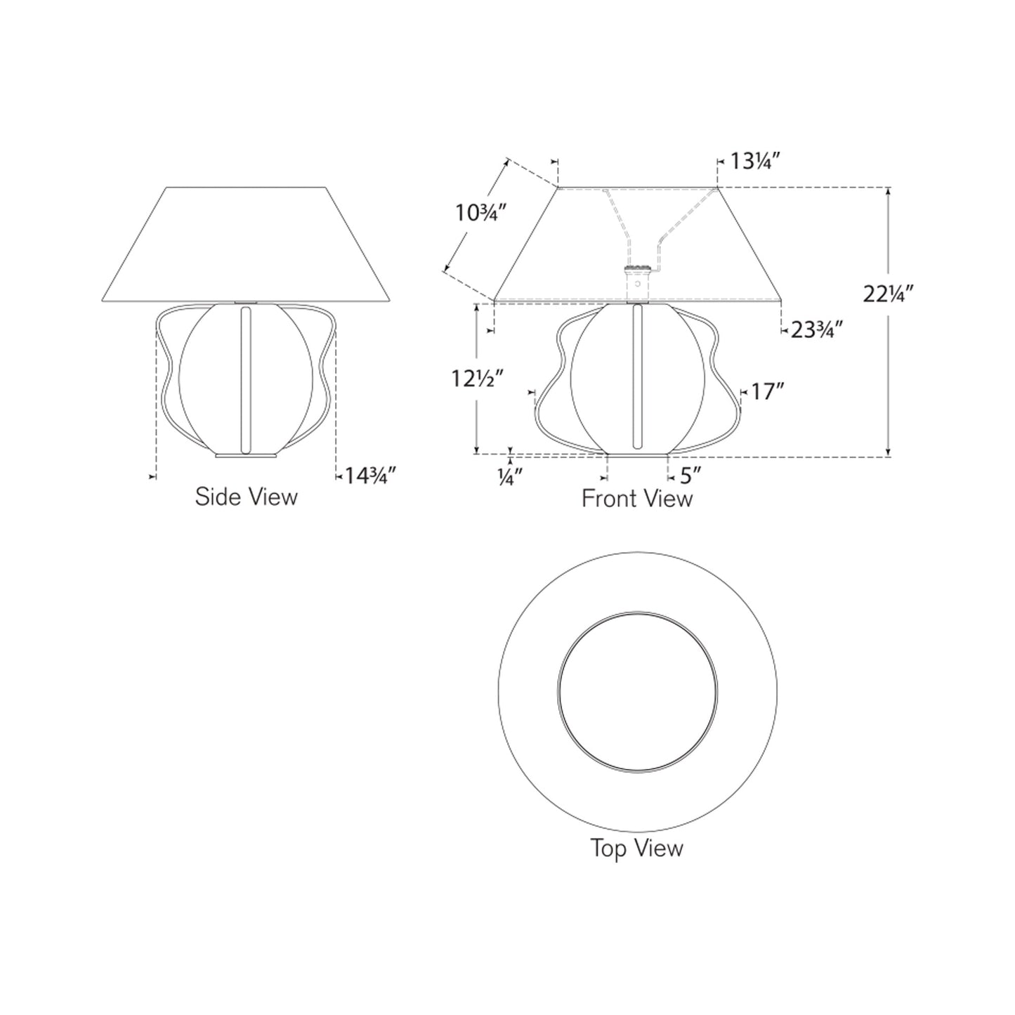 Delmar Table Lamp - line drawing.