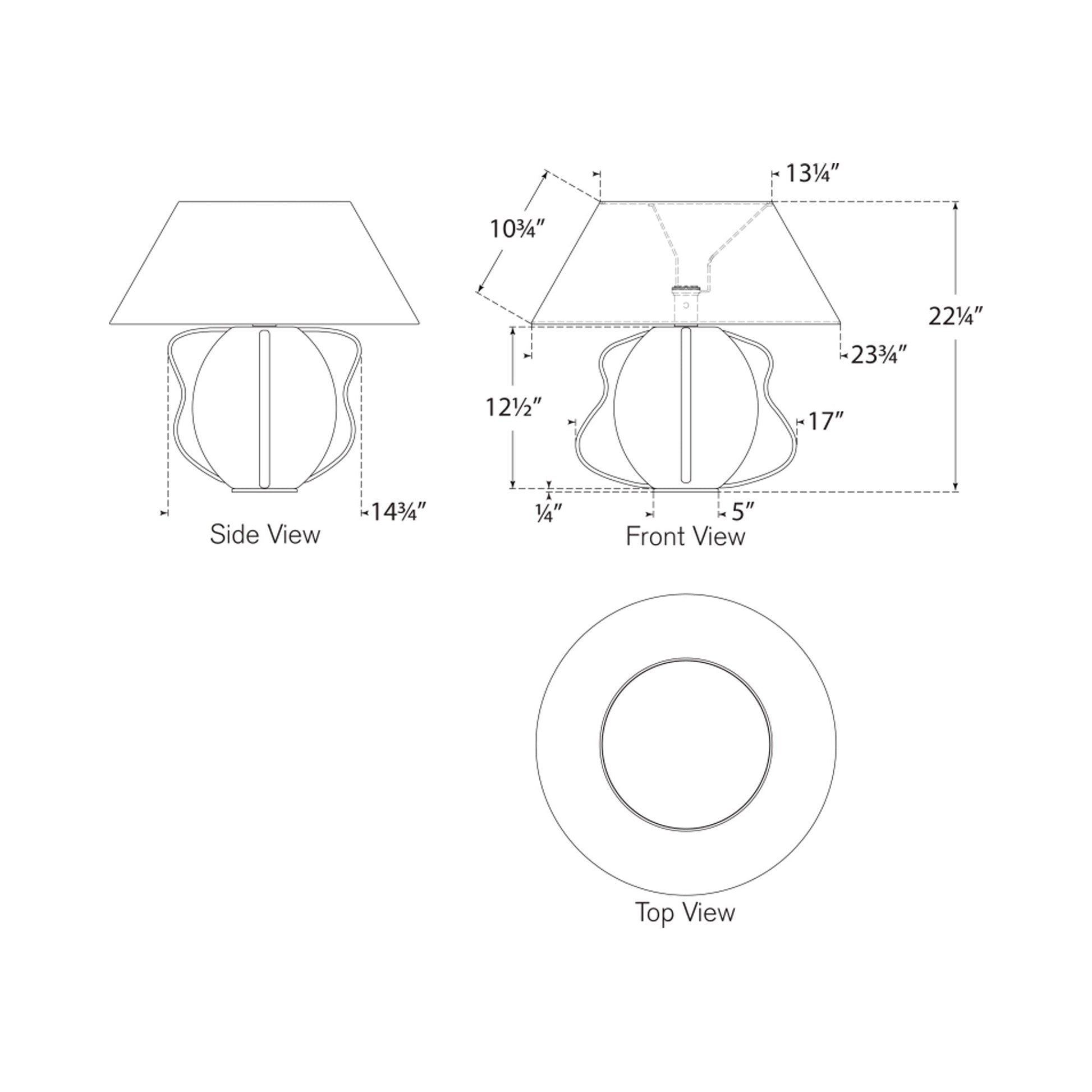 Delmar Table Lamp - line drawing.