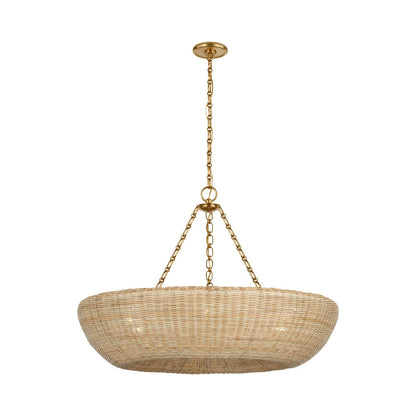 Devon Chandelier in Blonde Wicker.