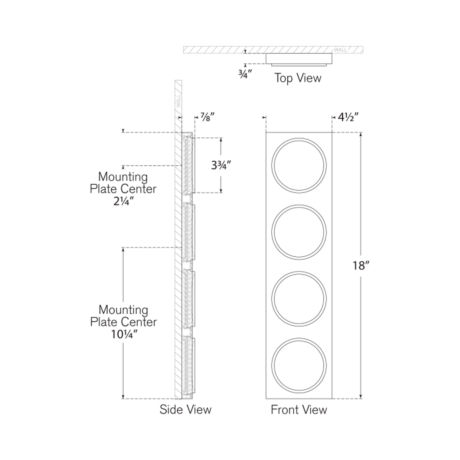 Dichotomy LED Wall Light - line drawing.