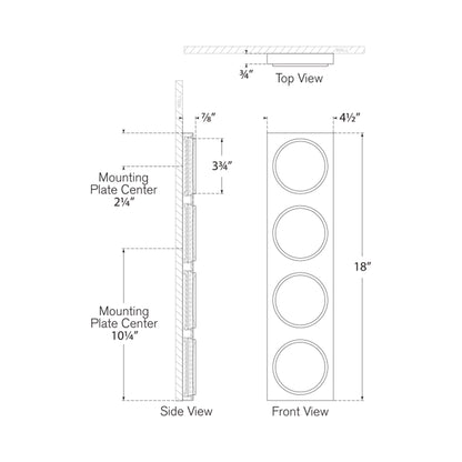 Dichotomy LED Wall Light - line drawing.