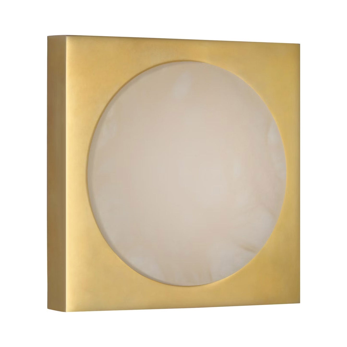 Dichotomy Square LED Wall Light in Antique-Burnished Brass.