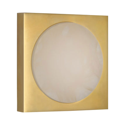 Dichotomy Square LED Wall Light in Antique-Burnished Brass.