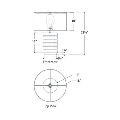 Diski Table Lamp - line drawing.