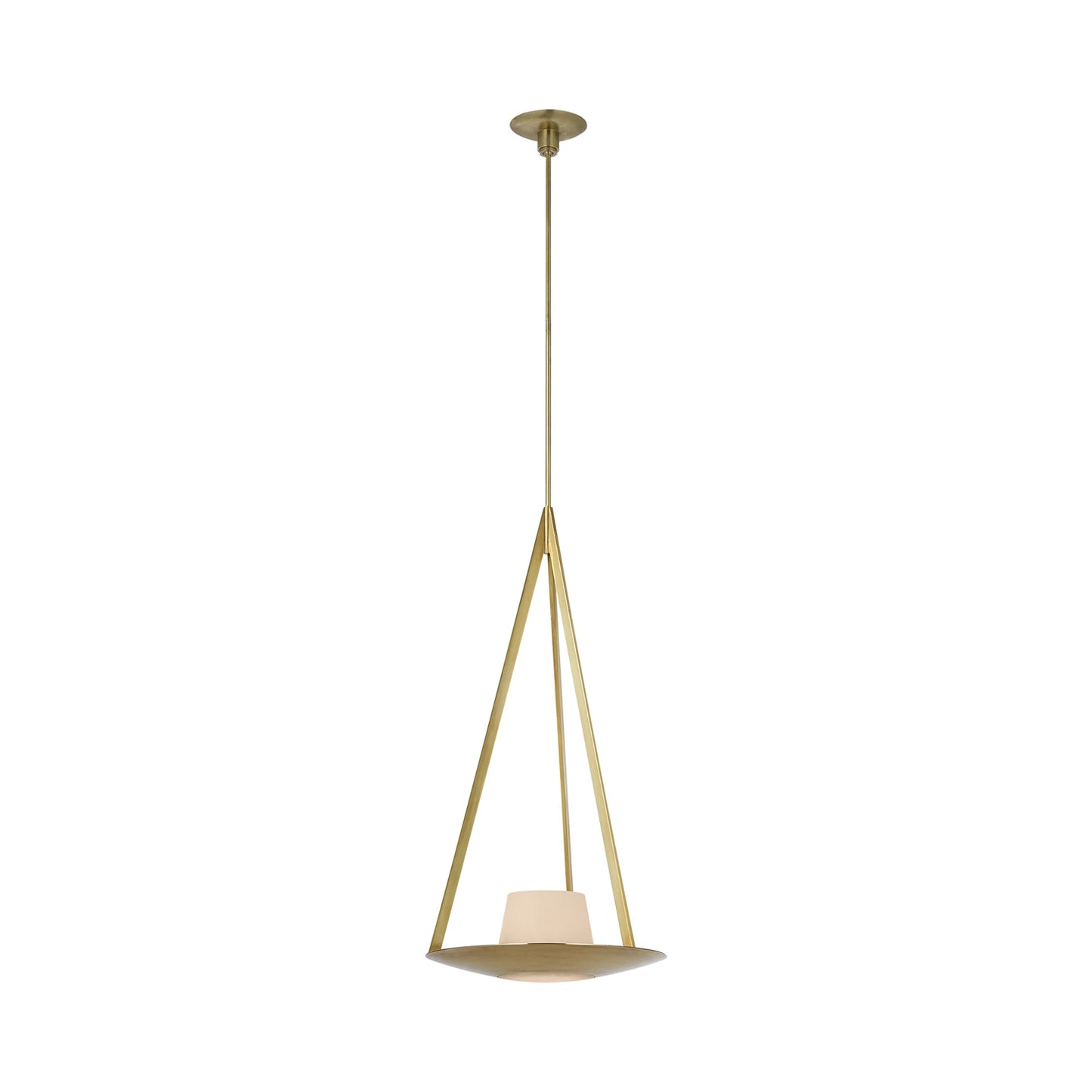 Divina LED Pendant Light in Soft Brass.