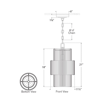Dorado Pendant Light - line drawing.