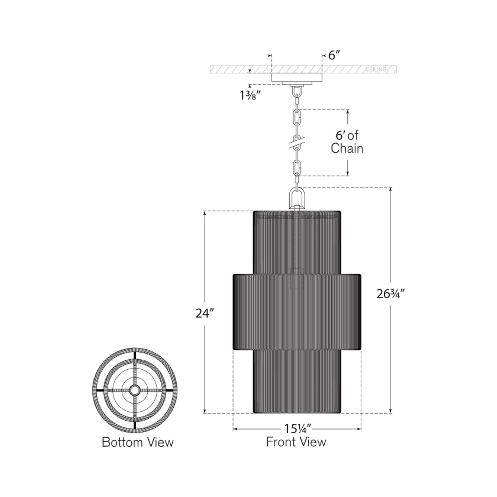 Dorado Pendant Light - line drawing.