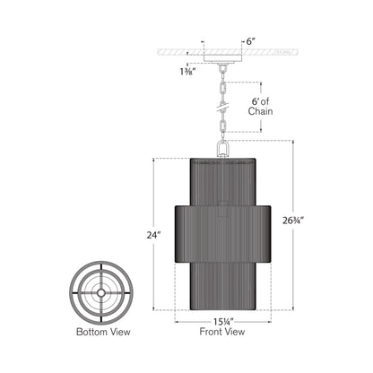 Dorado Pendant Light - line drawing.
