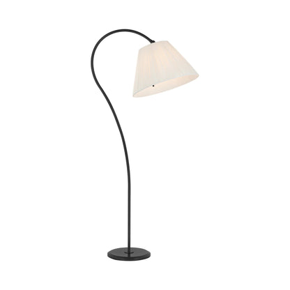 Dume Floor Lamp in Aged Iron (Silk Pleat).